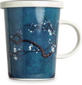 Čajový hrnek s keramickým sítkem se vzorem Magnolia blue