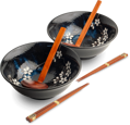 Porcelánová souprava misek na ramen Anemone Blue 21cm