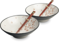 Sada misek s javorovým listem 24,5 cm s hůlkami pro 2 osoby EDO JAPAN