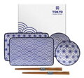 Sushi set pro 2 osoby modrý vzor TOKYO