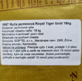Rýže jasmínová Royal Tiger Gold 18kg