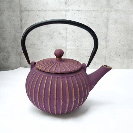 Litinová konvička Zen, fialovo-zlatá (0,5 l)