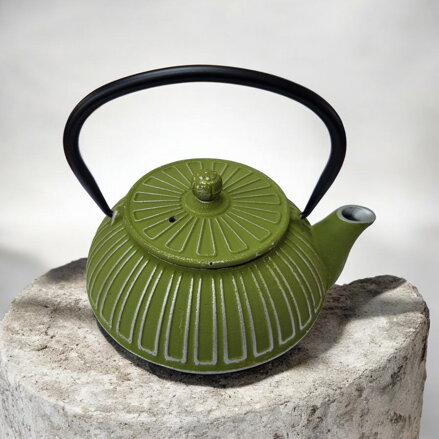 Litinová konvička Zen, zeleno-stříbrná (0,6 l)