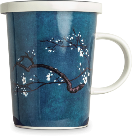 Čajový hrnek s keramickým sítkem se vzorem Magnolia blue