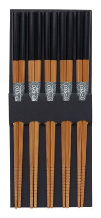 Čínské hůlky sada 5 párů černé barvy
