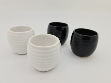 Bílé porcelánové saké sklo
