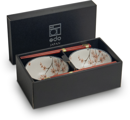 Sada květinových misek s hůlkami pro 2 osoby EDO JAPAN