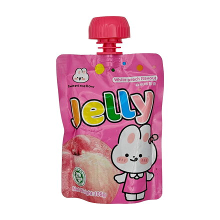 Želé s příchutí bílá broskev SWEETMELLOW 105g