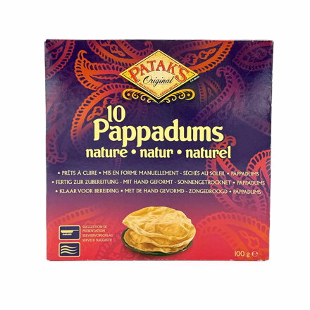 Papadum placky indické obyčejné PATAKS 100g