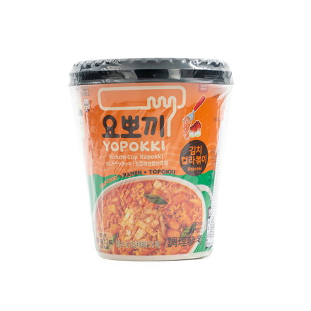 Rýžové koláčky Topokki v ramen s příchutí kimči cup 145g