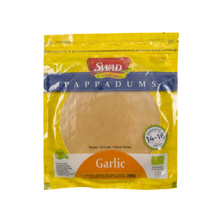 Papadum placky indické česnekové SWAD 200g