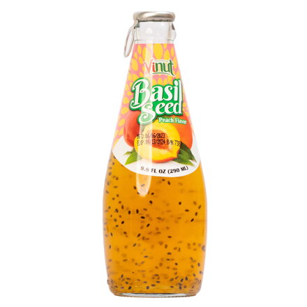 Nápoj s bazalkovými semínky broskev VINUT 290ml