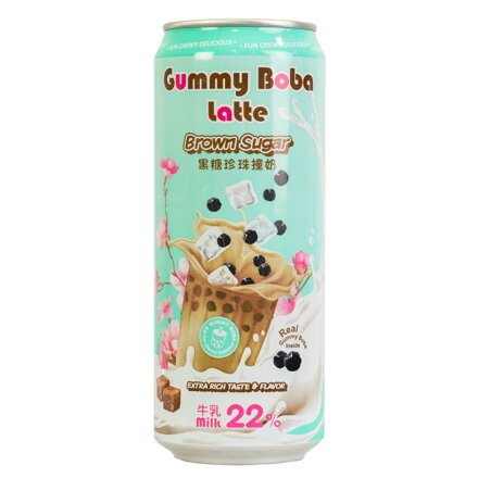 O´s Bubble Gummy Boba latte hnědý cukr 470ml