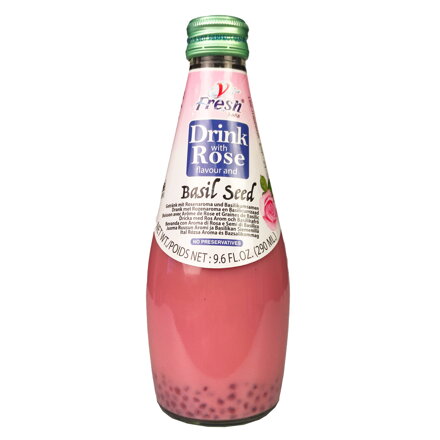 V-Fresh nápoj z růží a bazalkových semínek 290ml