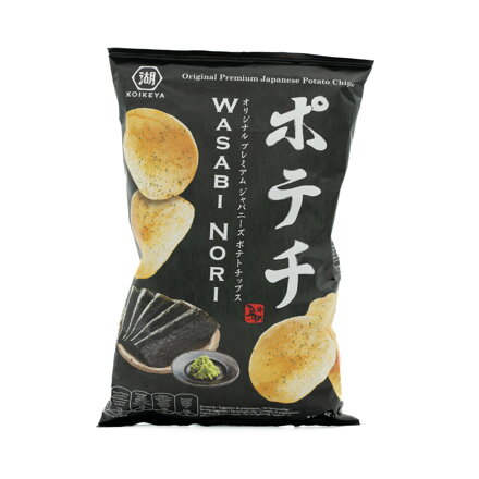 Bramborové chipsy s příchutí wasabi a řas nori 100g