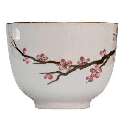 Miska soba bílá se vzorem Sakura a hůlkami na jídlo
