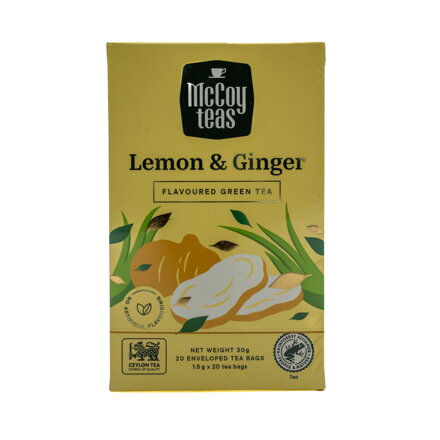 Zelený čaj s příchutí Citrónu a Zázvoru 30g (1,5g x 20 ks)