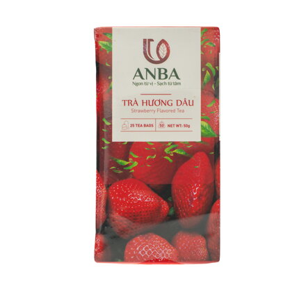 Černý čaj s příchutí jahody ANBA 50g (25 x 2g)