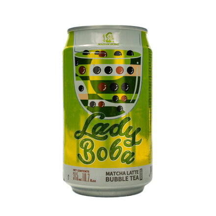Bubble Tea v plechovce s příchutí Matcha Latte Lady Boba 315ml Madam Hong
