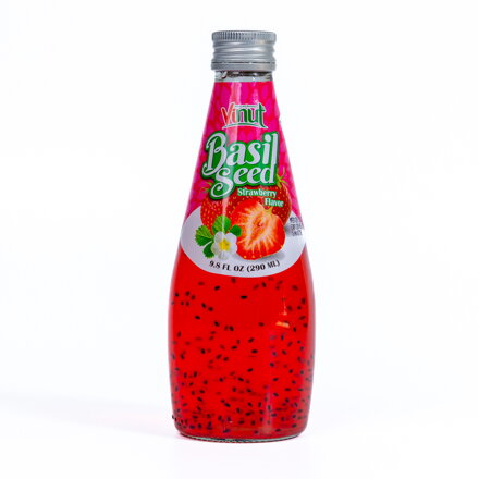 Nápoj se semínky bazalky jahoda VINUT 290ml