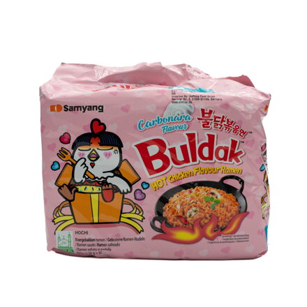 Nudle SY ostré kuřecí Buldak Carbonara MULTIPACK 5X130g