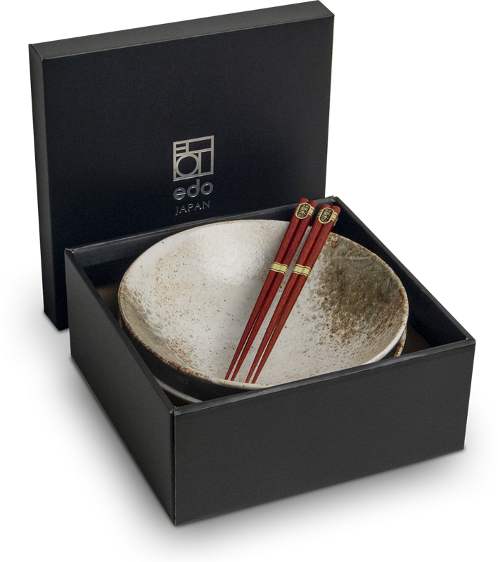 Sada misek Hikari 24,5 cm s hůlkami pro 2 osoby EDO JAPAN