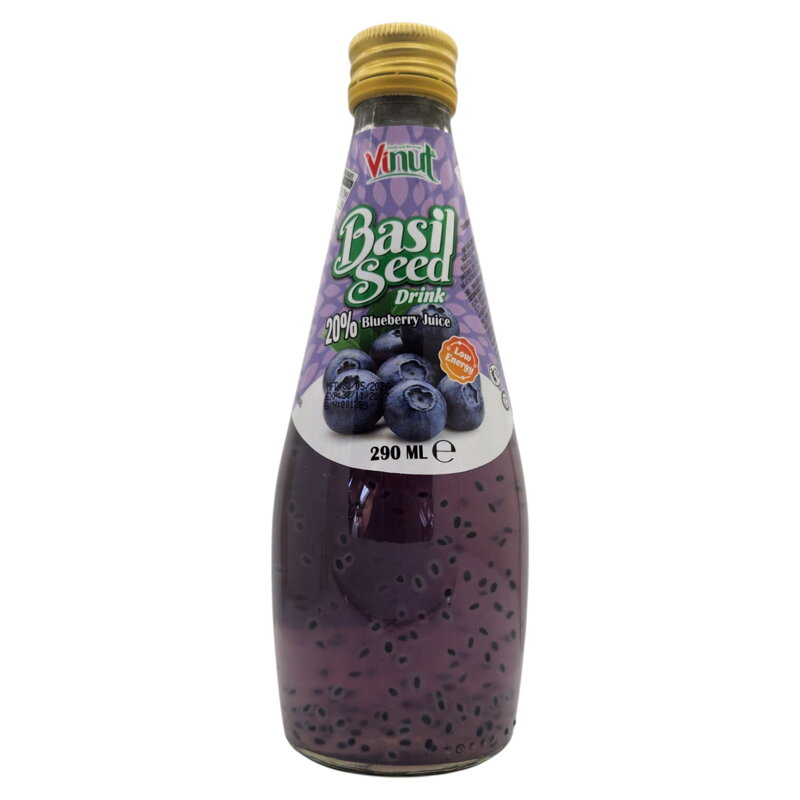Nápoj se semínky bazalky borůvka VINUT 290ml