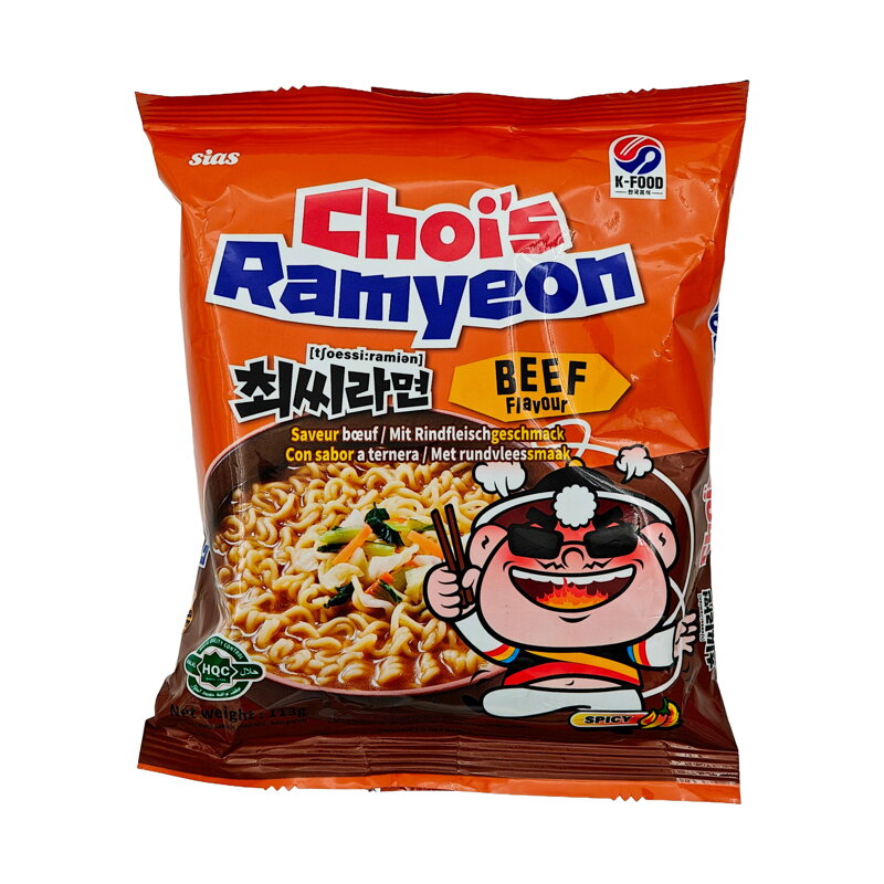Polévka ostrá s hovězí příchutí Chois Ramyeon 113g