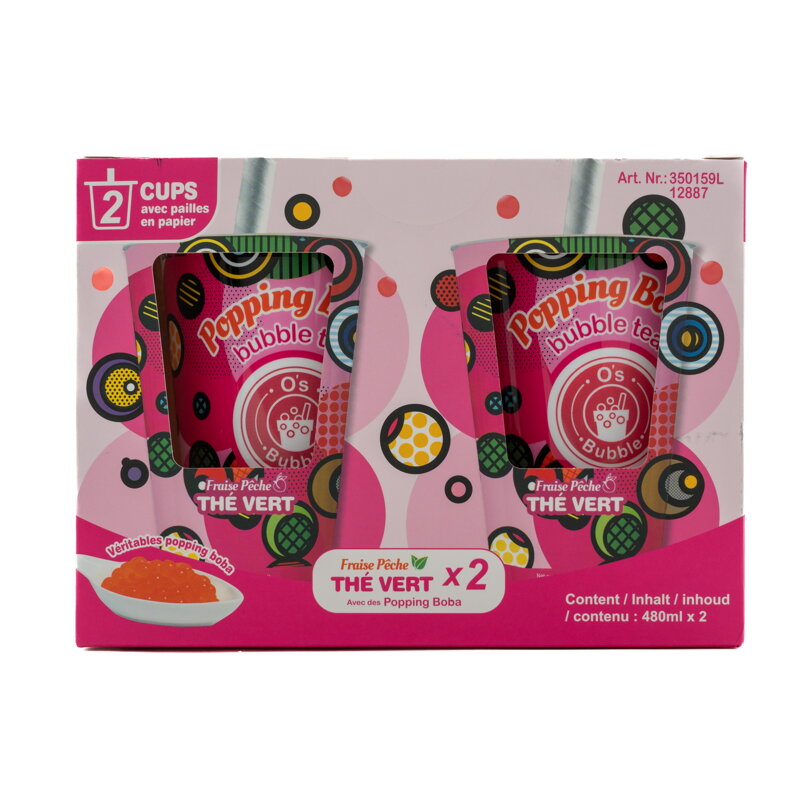 Nápoj O´s Bubble jahoda, broskev 2x480ml Nápoj O´s Bubble jahoda, broskev 2x480ml
