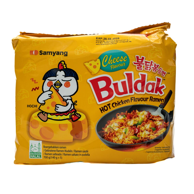 Ramen nudle SY Buldak pálivé kuřecí Cheese MULTIPACK 5x140g
