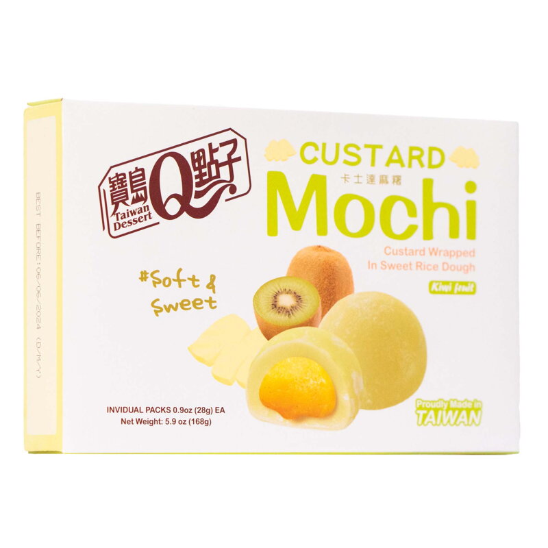 Rýžové koláčky Mochi kiwi pudink 168g Rýžové koláčky Mochi kiwi pudink 168g