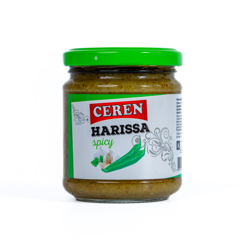 Pálivá pepřová omáčka Harissa zelená 190g Pálivá pepřová omáčka Harissa zelená 190g